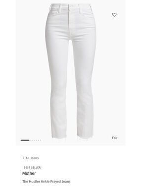 MOTHER The Hustler Ankle Fray in White